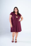 Vestido Laura - Evasê Decote V em Viscolycra - Naguirre Shop