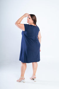 Vestido Laura - Evasê Decote V em Viscolycra - Naguirre Shop