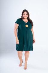 Vestido Laura - Evasê Decote V em Viscolycra - Naguirre Shop