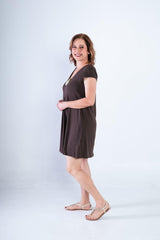 Vestido Laura - Evasê Decote V em Viscolycra - Naguirre Shop