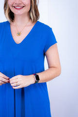 Vestido Laura - Evasê Decote V em Viscolycra - Naguirre Shop