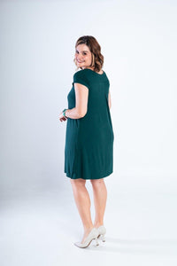 Vestido Laura - Evasê Decote V em Viscolycra - Naguirre Shop