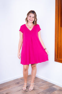 Vestido Laura - Evasê Decote V em Viscolycra - Naguirre Shop