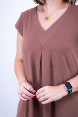 Vestido Laura - Evasê Decote V em Viscolycra - Naguirre Shop