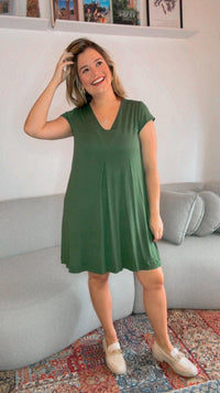 Vestido Laura - Evasê Decote V em Viscolycra - Naguirre Shop