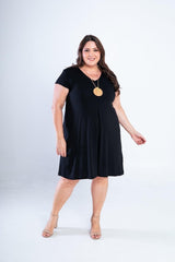 Vestido Laura - Evasê Decote V em Viscolycra - Naguirre Shop