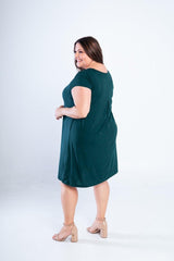 Vestido Laura - Evasê Decote V em Viscolycra - Naguirre Shop