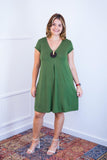 Vestido Laura - Evasê Decote V em Viscolycra - Naguirre Shop