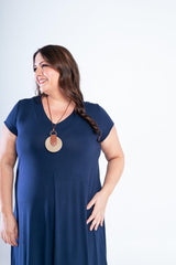 Vestido Laura - Evasê Decote V em Viscolycra - Naguirre Shop