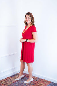 Vestido Laura - Evasê Decote V em Viscolycra - Naguirre Shop