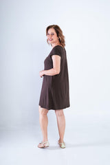 Vestido Laura - Evasê Decote V em Viscolycra - Naguirre Shop