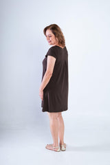 Vestido Laura - Evasê Decote V em Viscolycra - Naguirre Shop