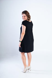 Vestido Laura - Evasê Decote V em Viscolycra - Naguirre Shop