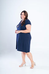 Vestido Laura - Evasê Decote V em Viscolycra - Naguirre Shop