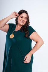 Vestido Laura - Evasê Decote V em Viscolycra - Naguirre Shop