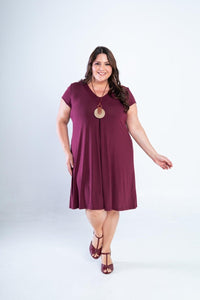 Vestido Laura - Evasê Decote V em Viscolycra - Naguirre Shop