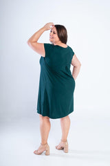 Vestido Laura - Evasê Decote V em Viscolycra - Naguirre Shop