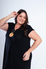 Vestido Laura - Evasê Decote V em Viscolycra - Naguirre Shop