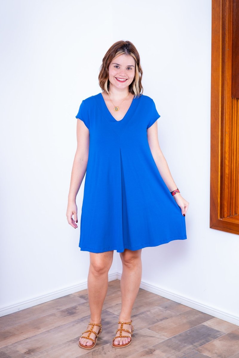 Vestido Laura - Evasê Decote V em Viscolycra - Naguirre Shop