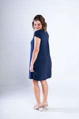 Vestido Laura - Evasê Decote V em Viscolycra - Naguirre Shop