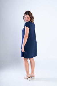 Vestido Laura - Evasê Decote V em Viscolycra - Naguirre Shop