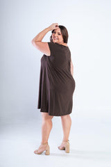 Vestido Laura - Evasê Decote V em Viscolycra - Naguirre Shop