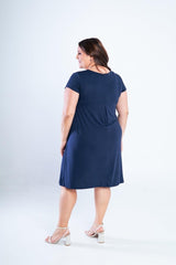 Vestido Laura - Evasê Decote V em Viscolycra - Naguirre Shop