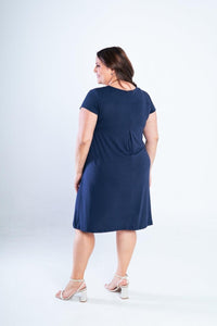 Vestido Laura - Evasê Decote V em Viscolycra - Naguirre Shop