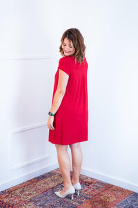 Vestido Laura - Evasê Decote V em Viscolycra - Naguirre Shop