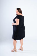 Vestido Laura - Evasê Decote V em Viscolycra - Naguirre Shop