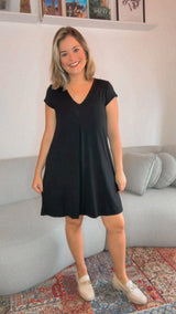 Vestido Laura - Evasê Decote V em Viscolycra - Naguirre Shop