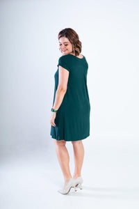Vestido Laura - Evasê Decote V em Viscolycra - Naguirre Shop