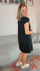 Vestido Laura - Evasê Decote V em Viscolycra - Naguirre Shop