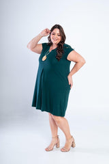 Vestido Laura - Evasê Decote V em Viscolycra - Naguirre Shop