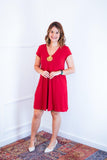 Vestido Laura - Evasê Decote V em Viscolycra - Naguirre Shop