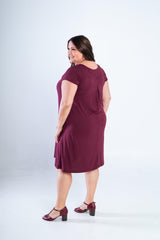 Vestido Laura - Evasê Decote V em Viscolycra - Naguirre Shop