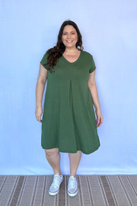 Vestido Laura - Evasê Decote V em Viscolycra - Naguirre Shop