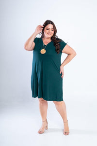 Vestido Laura - Evasê Decote V em Viscolycra - Naguirre Shop