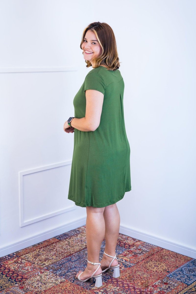 Vestido Laura - Evasê Decote V em Viscolycra - Naguirre Shop