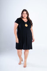 Vestido Laura - Evasê Decote V em Viscolycra - Naguirre Shop