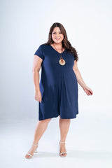 Vestido Laura - Evasê Decote V em Viscolycra - Naguirre Shop