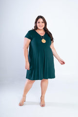 Vestido Laura - Evasê Decote V em Viscolycra - Naguirre Shop