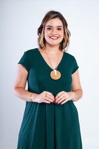 Vestido Laura - Evasê Decote V em Viscolycra - Naguirre Shop