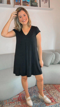 Vestido Laura - Evasê Decote V em Viscolycra - Naguirre Shop