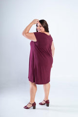 Vestido Laura - Evasê Decote V em Viscolycra - Naguirre Shop