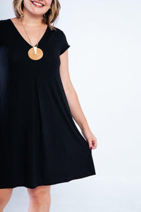 Vestido Laura - Evasê Decote V em Viscolycra - Naguirre Shop