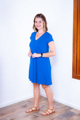 Vestido Laura - Evasê Decote V em Viscolycra - Naguirre Shop