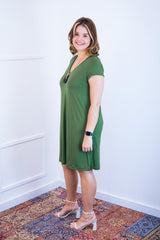 Vestido Laura - Evasê Decote V em Viscolycra - Naguirre Shop