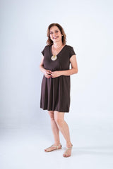 Vestido Laura - Evasê Decote V em Viscolycra - Naguirre Shop