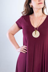 Vestido Laura - Evasê Decote V em Viscolycra - Naguirre Shop